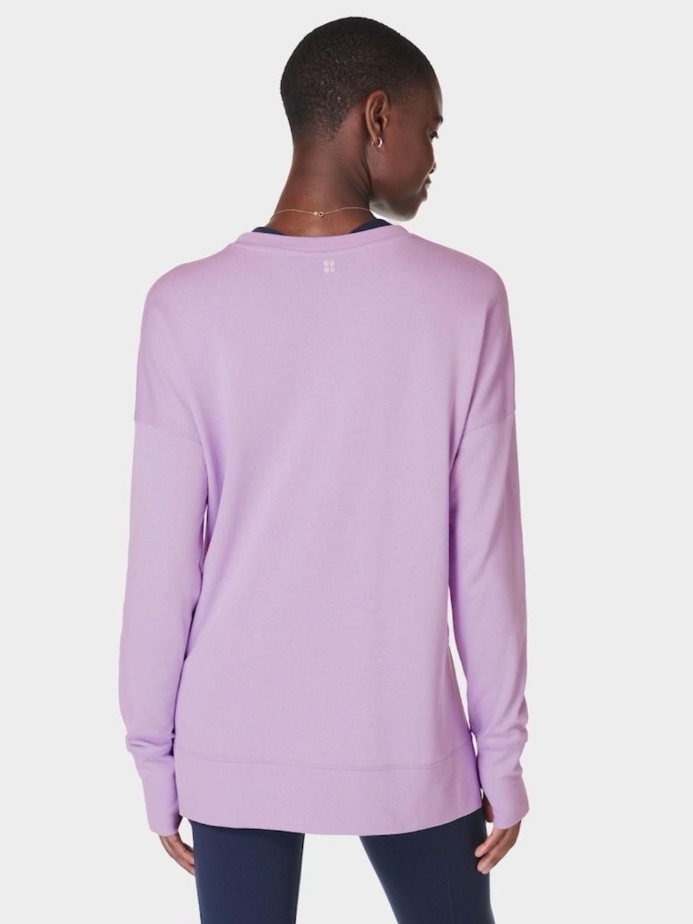 NEW Sweaty Betty After Class Split Sweatshirt, Organic Cotton Longline Crewneck - Picture 3 of 15